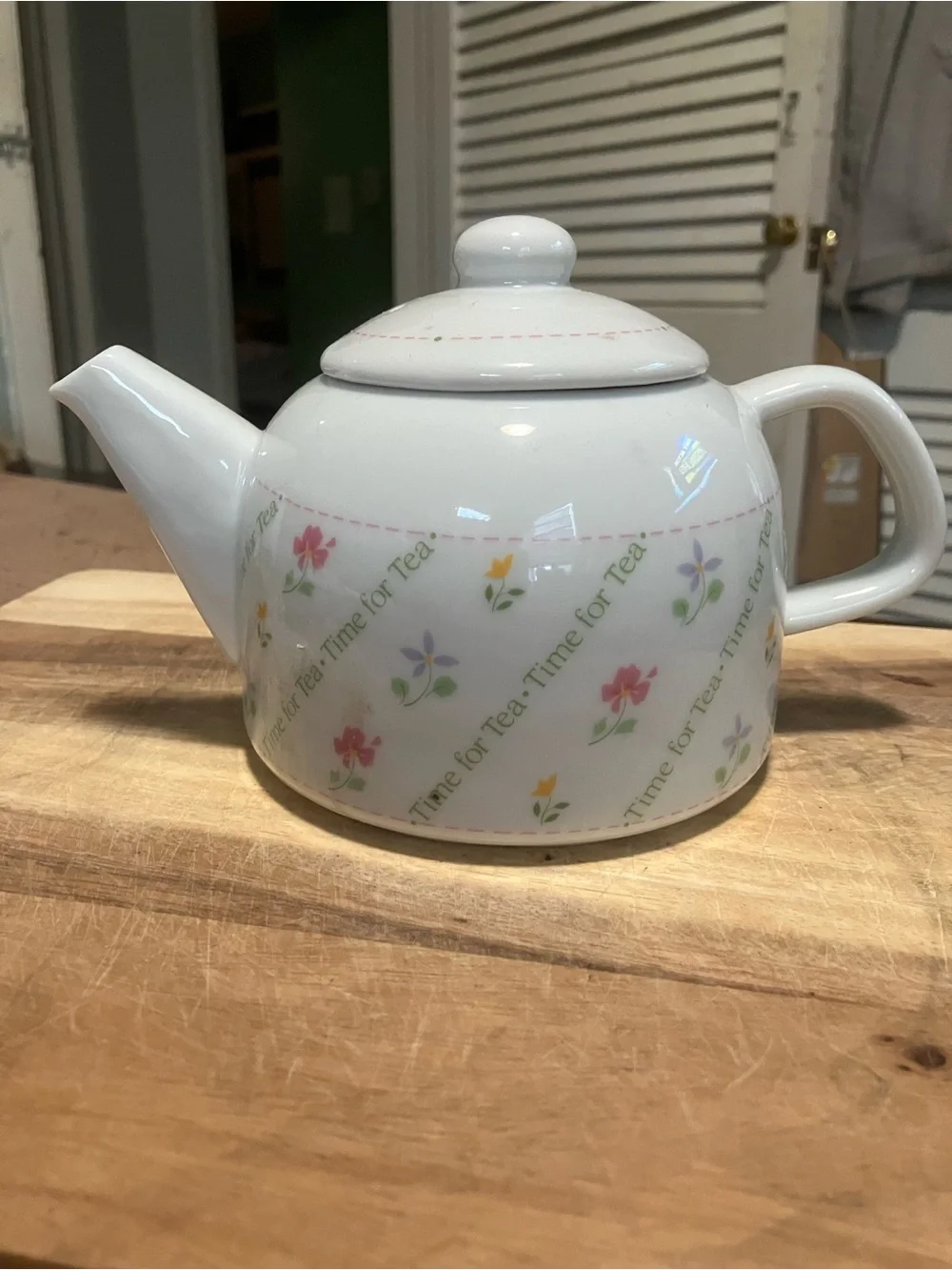 Vintage 1980’s Papel “ Time for Tea “ Ceramic Teapot